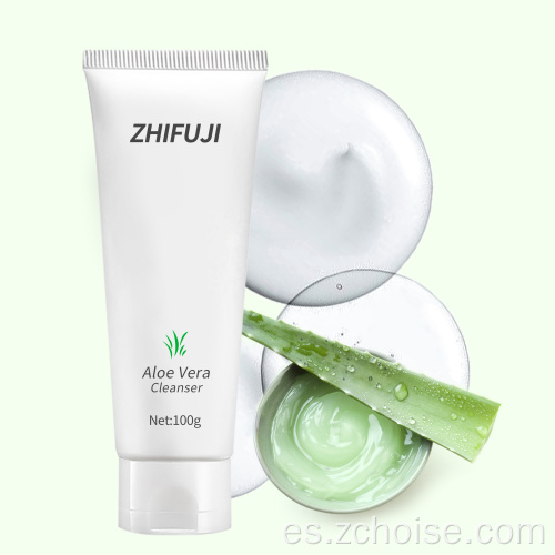 gel de lavado limpiador facial orgánico de aloe vera natural